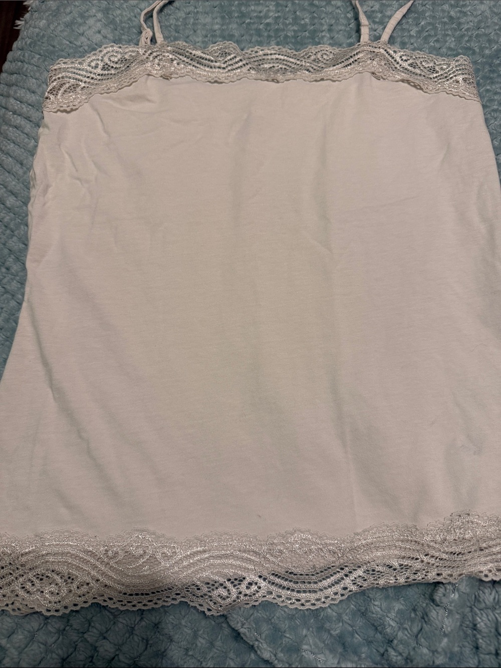 Ann Taylor Factory Cream Lace-Trim Cami